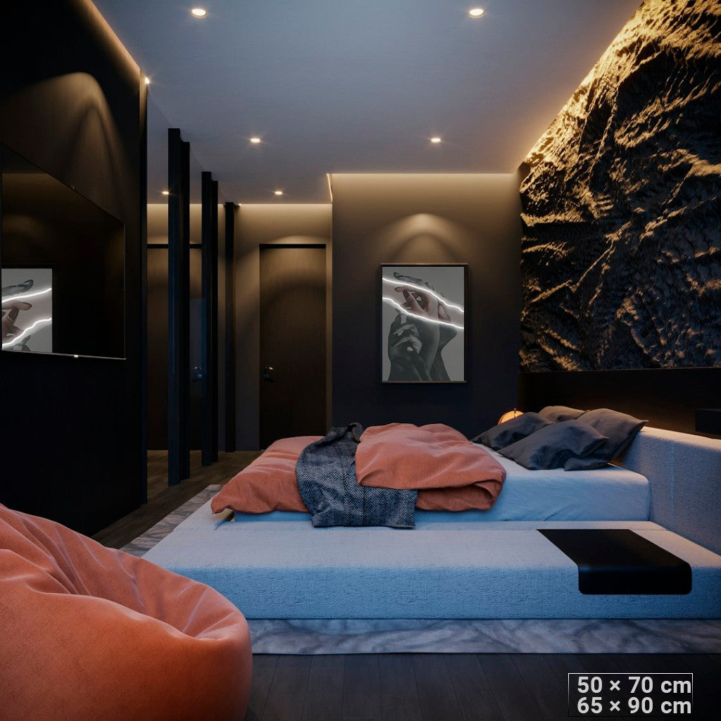 Fractured Touch: Neon Echo LED Art