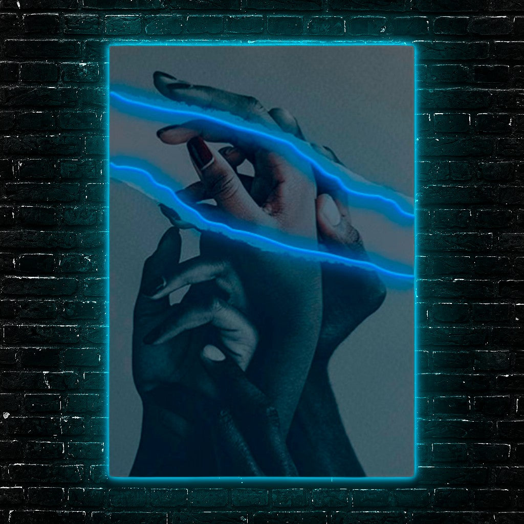 Fractured Touch: Neon Echo LED Art