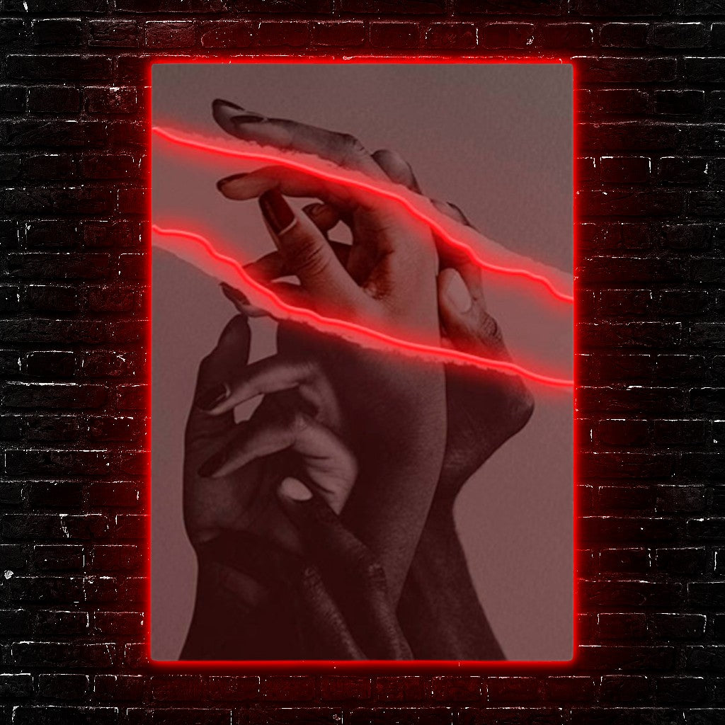 Fractured Touch: Neon Echo LED Art