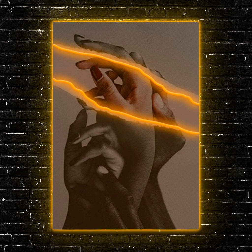 Fractured Touch: Neon Echo LED Art