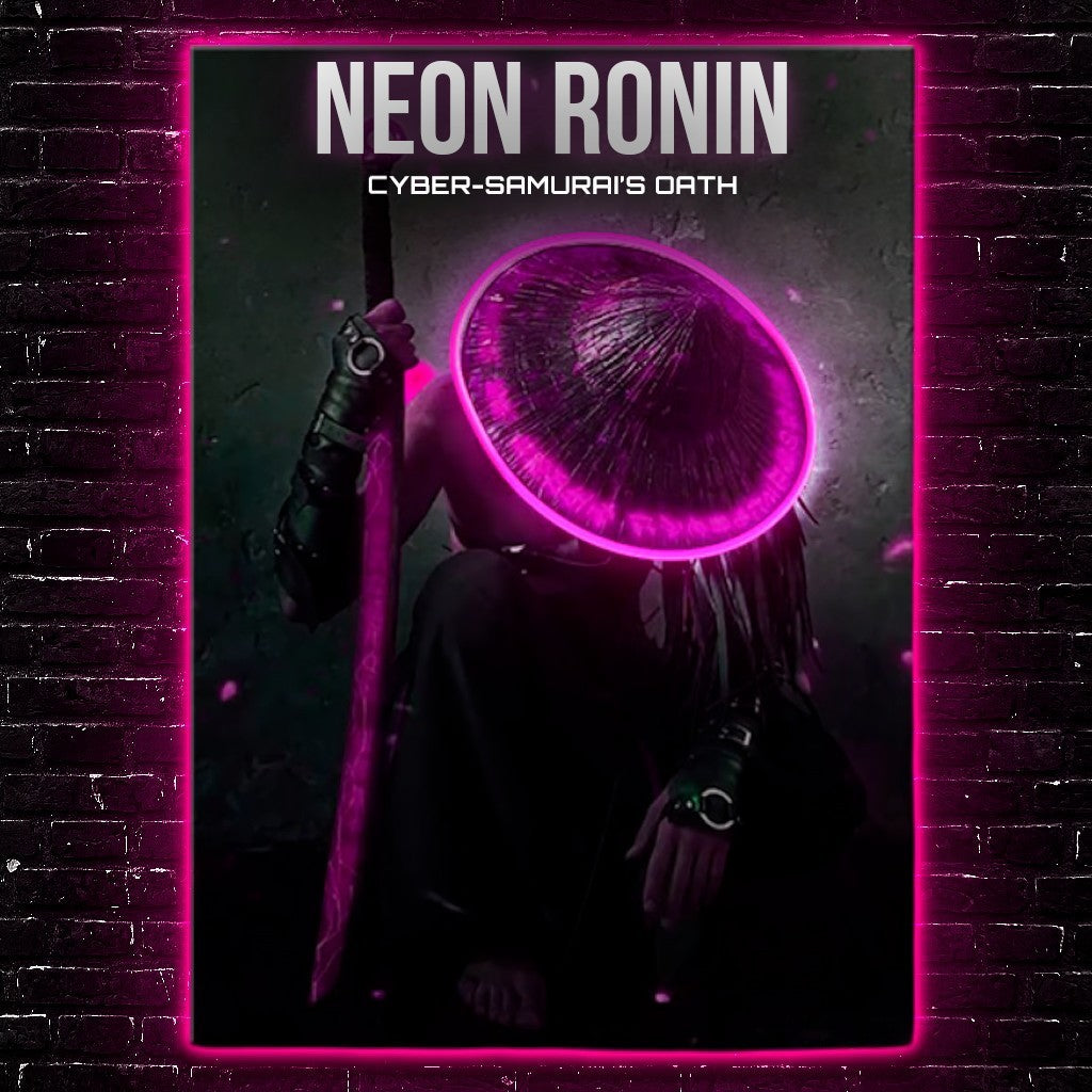 Neon Ronin: Cyber-Samurai LED Art