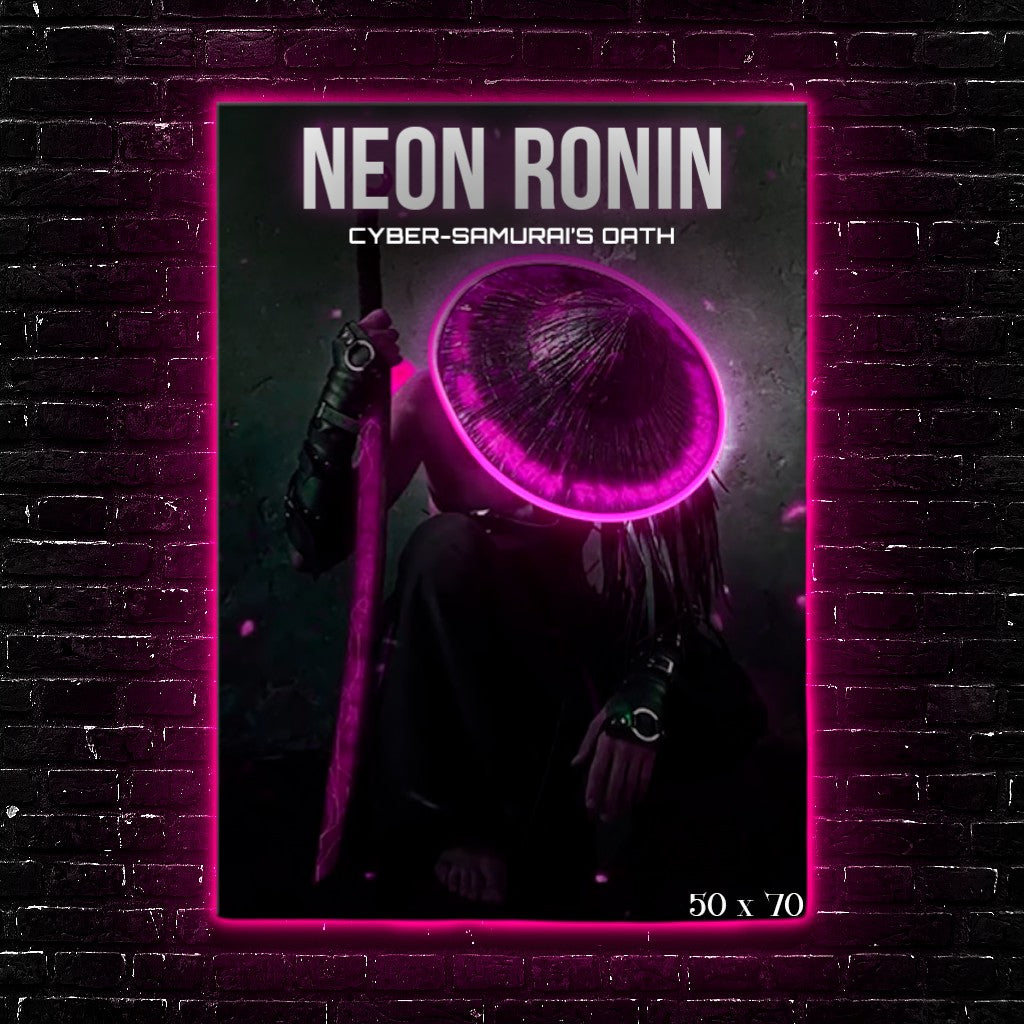 Neon Ronin: Cyber-Samurai LED Art