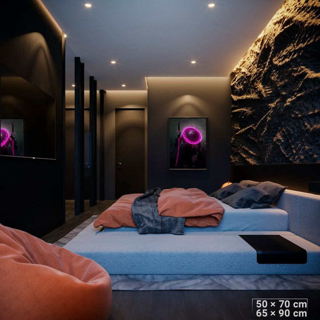 Neon Ronin: Cyber-Samurai LED Art