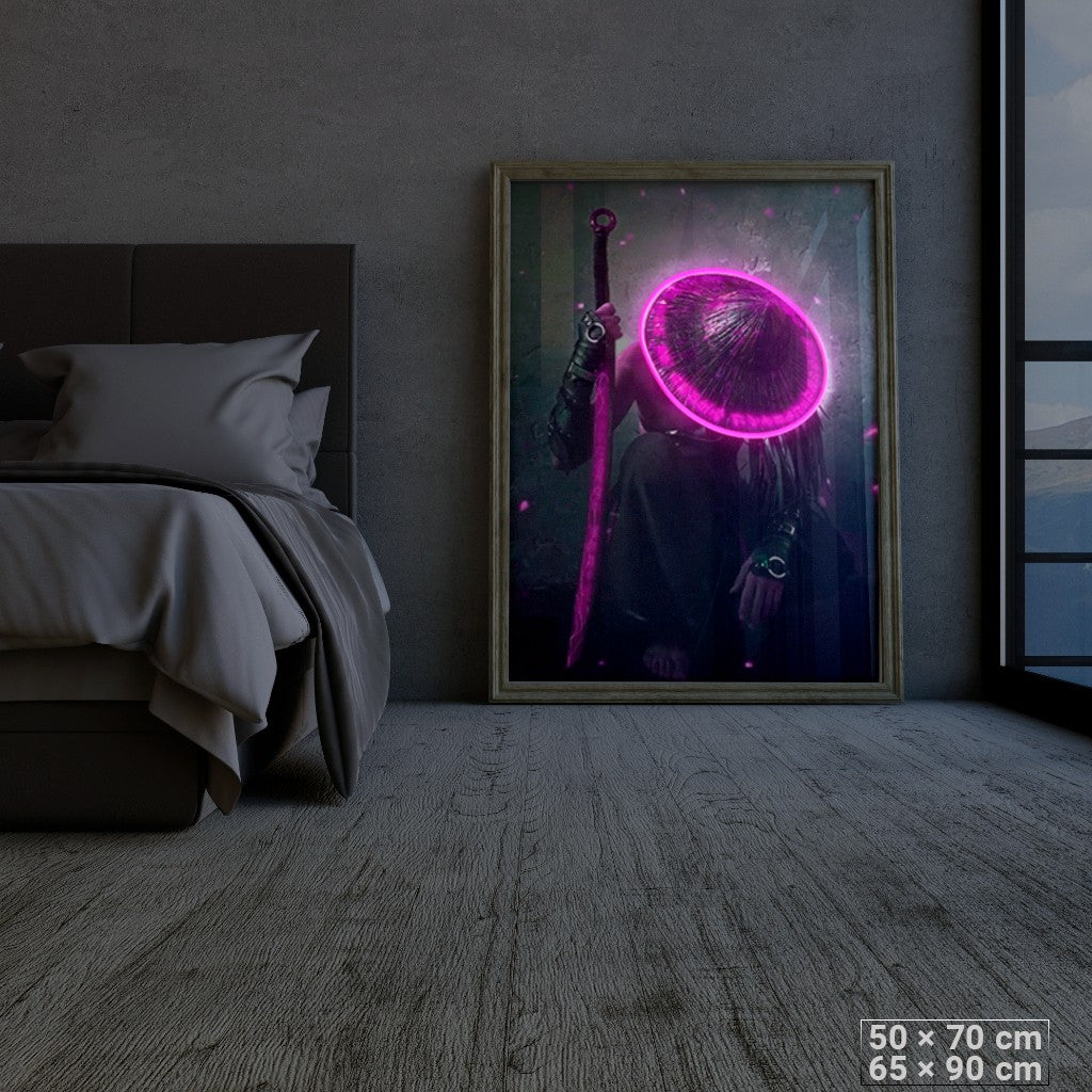 Neon Ronin: Cyber-Samurai LED Art