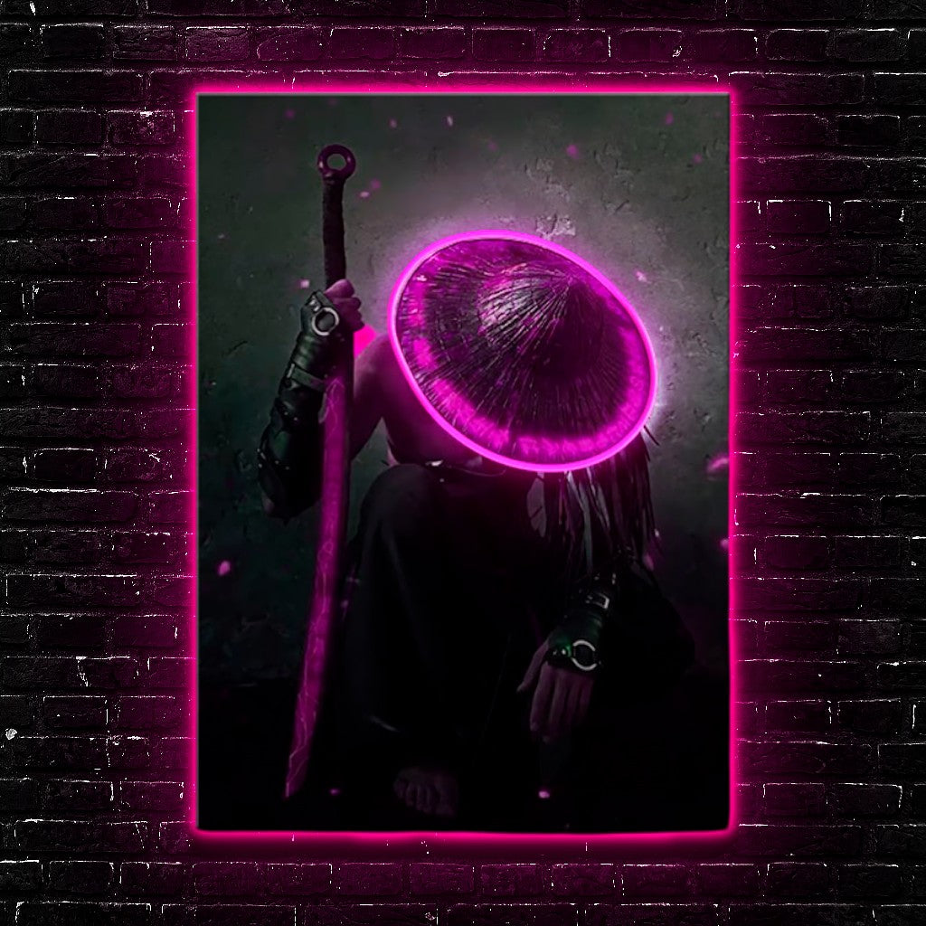 Neon Ronin: Cyber-Samurai LED Art