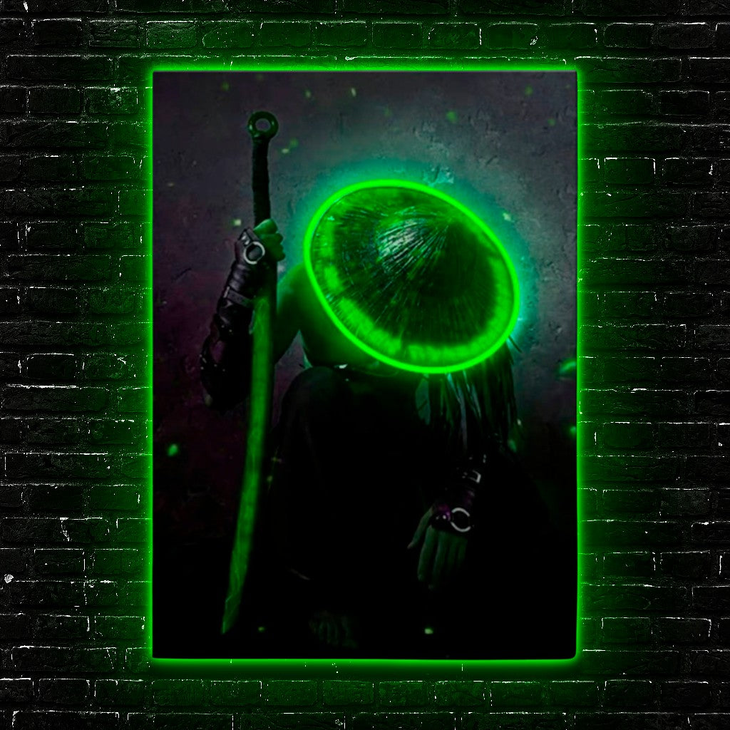 Neon Ronin: Cyber-Samurai LED Art