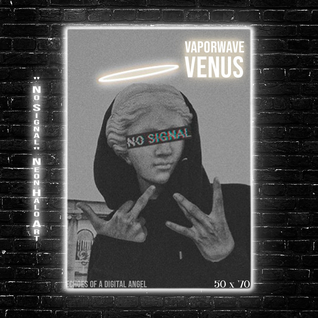 Vaporwave Venus: Neon Halo LED Art