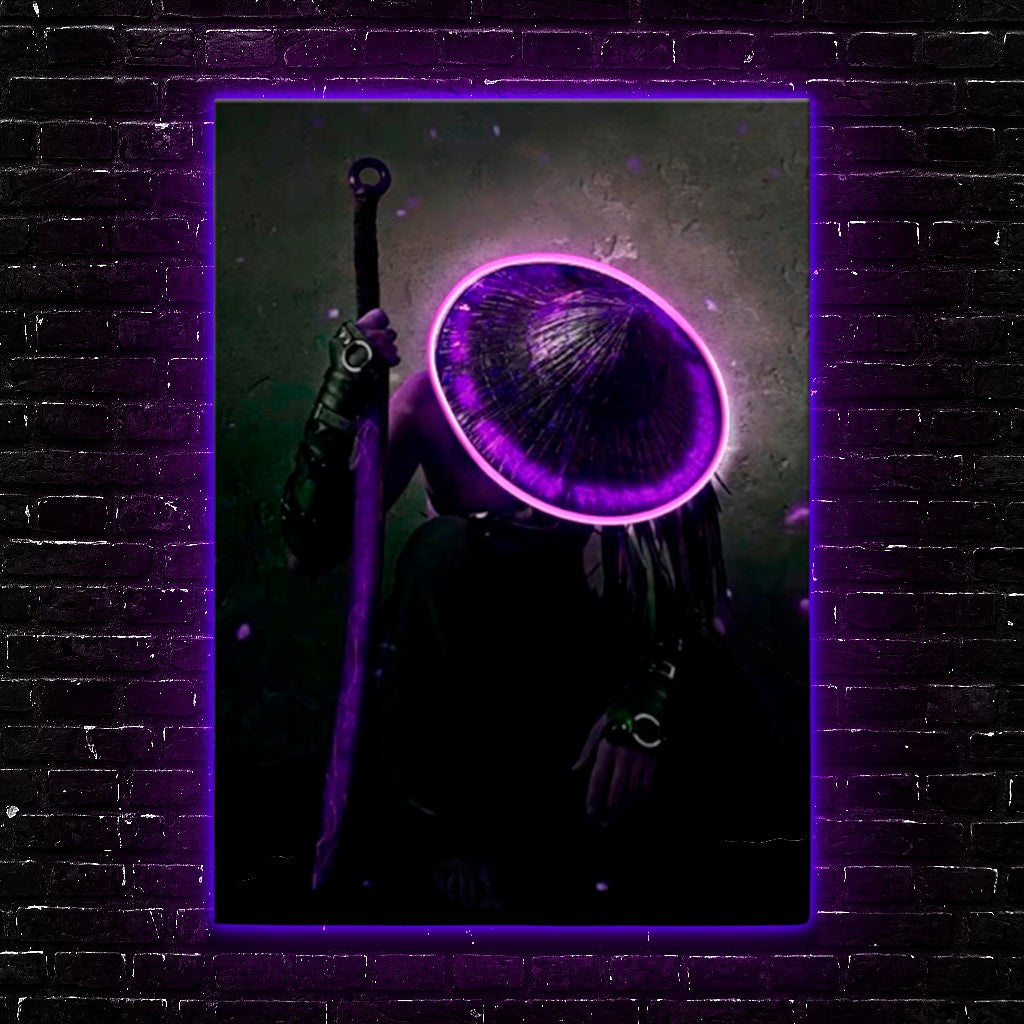 Neon Ronin: Cyber-Samurai LED Art