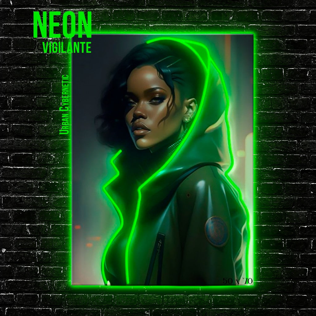 Vaporwave Venus: Echoes of a Digital Angel LED Wall Art