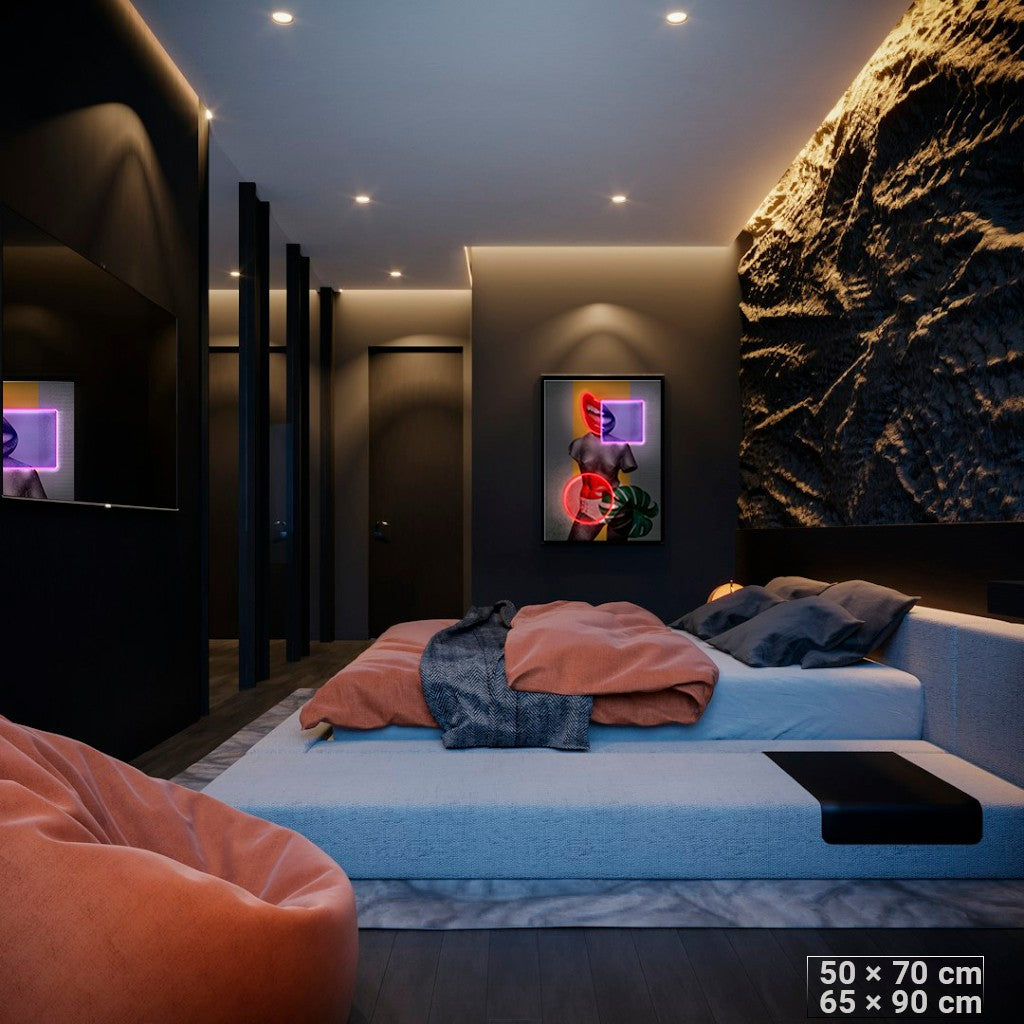 Avant-Garde Fusion: Modern Chaos Neon Art