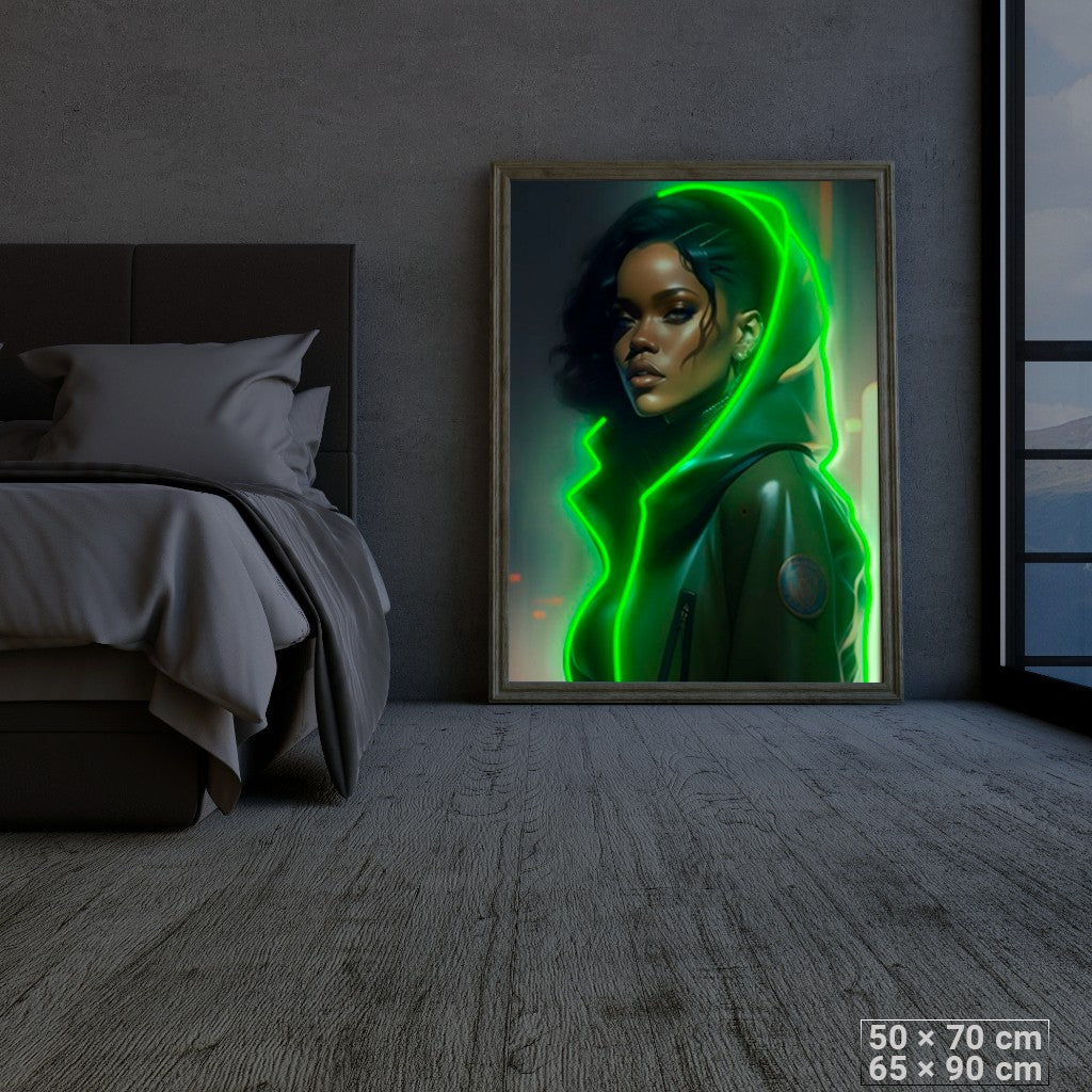 Vaporwave Venus: Echoes of a Digital Angel LED Wall Art