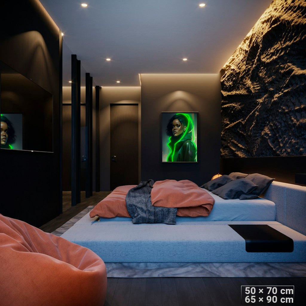 Vaporwave Venus: Echoes of a Digital Angel LED Wall Art