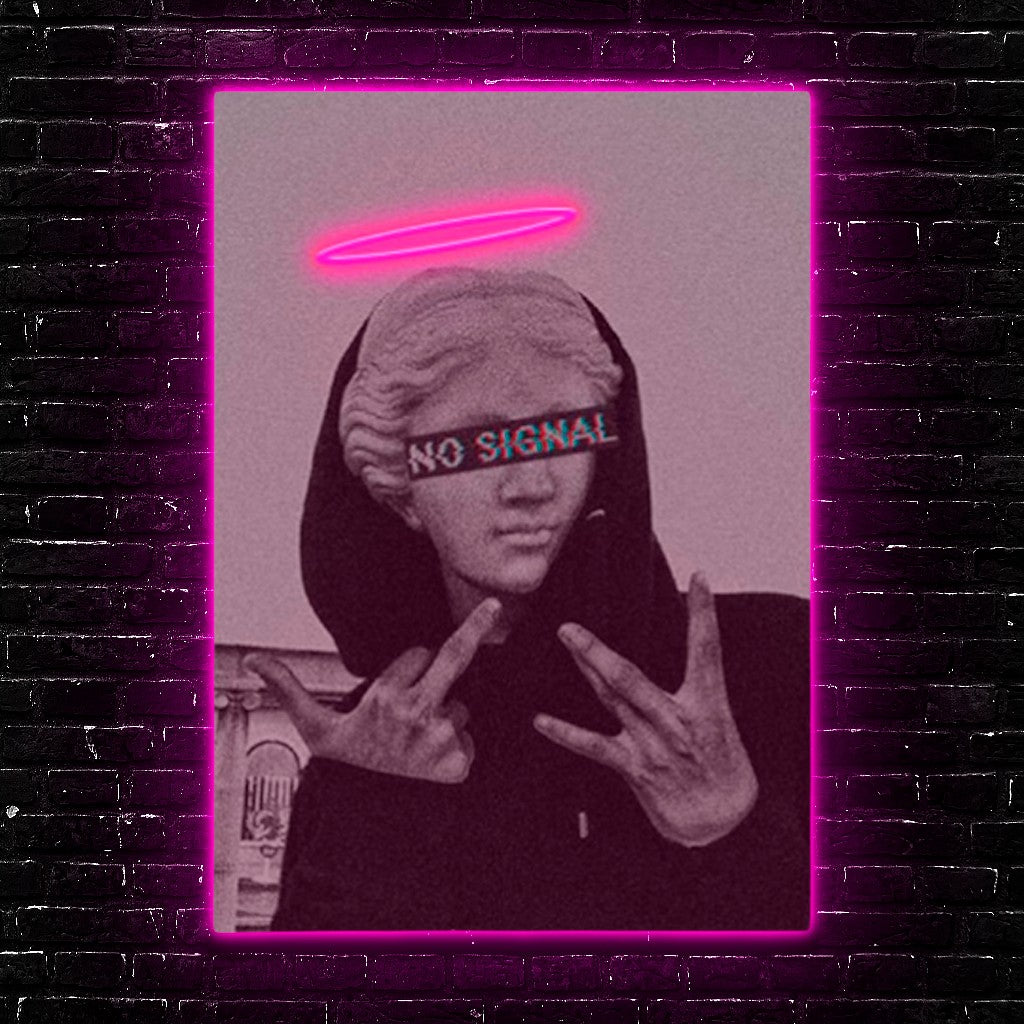 Vaporwave Venus: Neon Halo LED Art