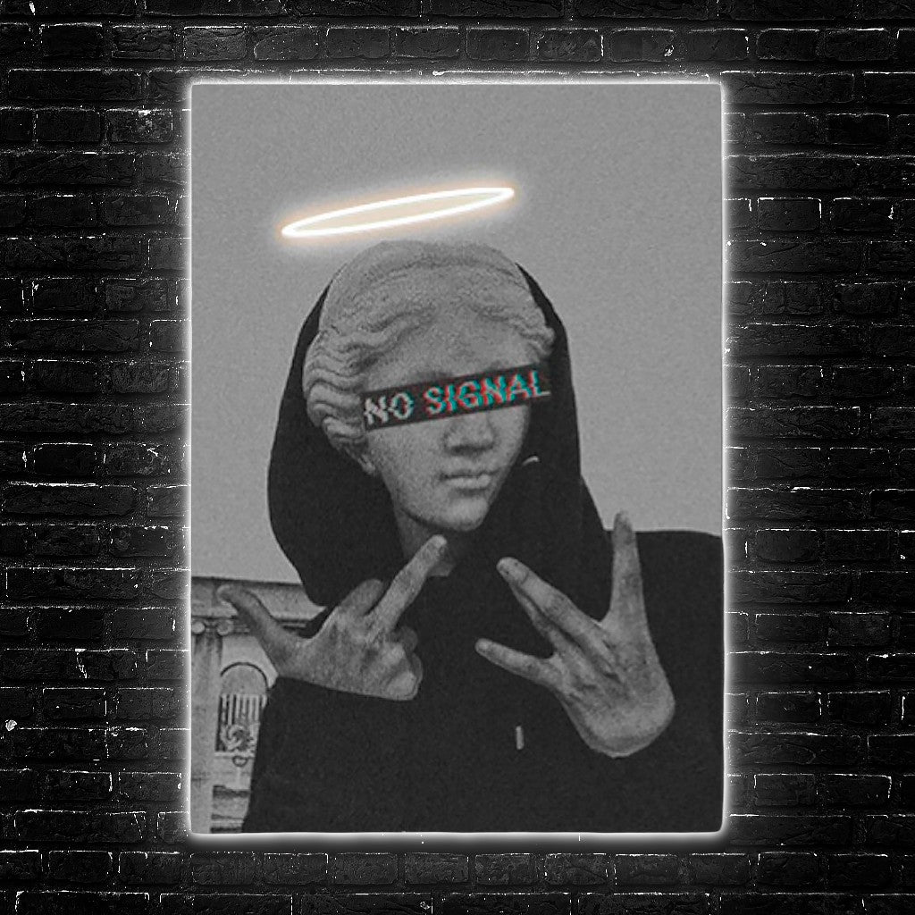 Vaporwave Venus: Neon Halo LED Art