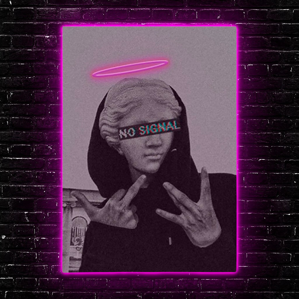 Vaporwave Venus: Neon Halo LED Art