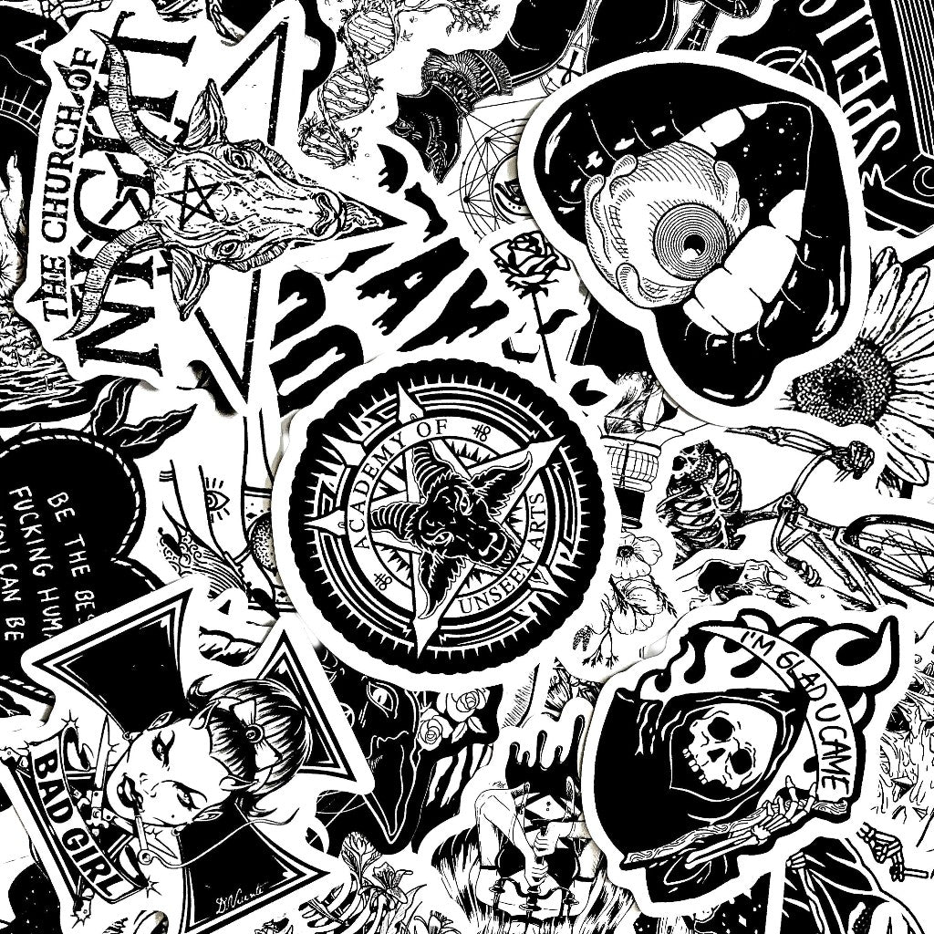 Shadow Realm | 50 Monochrome Stickers Pack