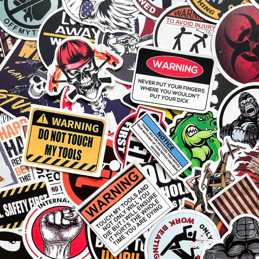Industrial Spark | 50 Pcs Construction & Tools Sticker Pack
