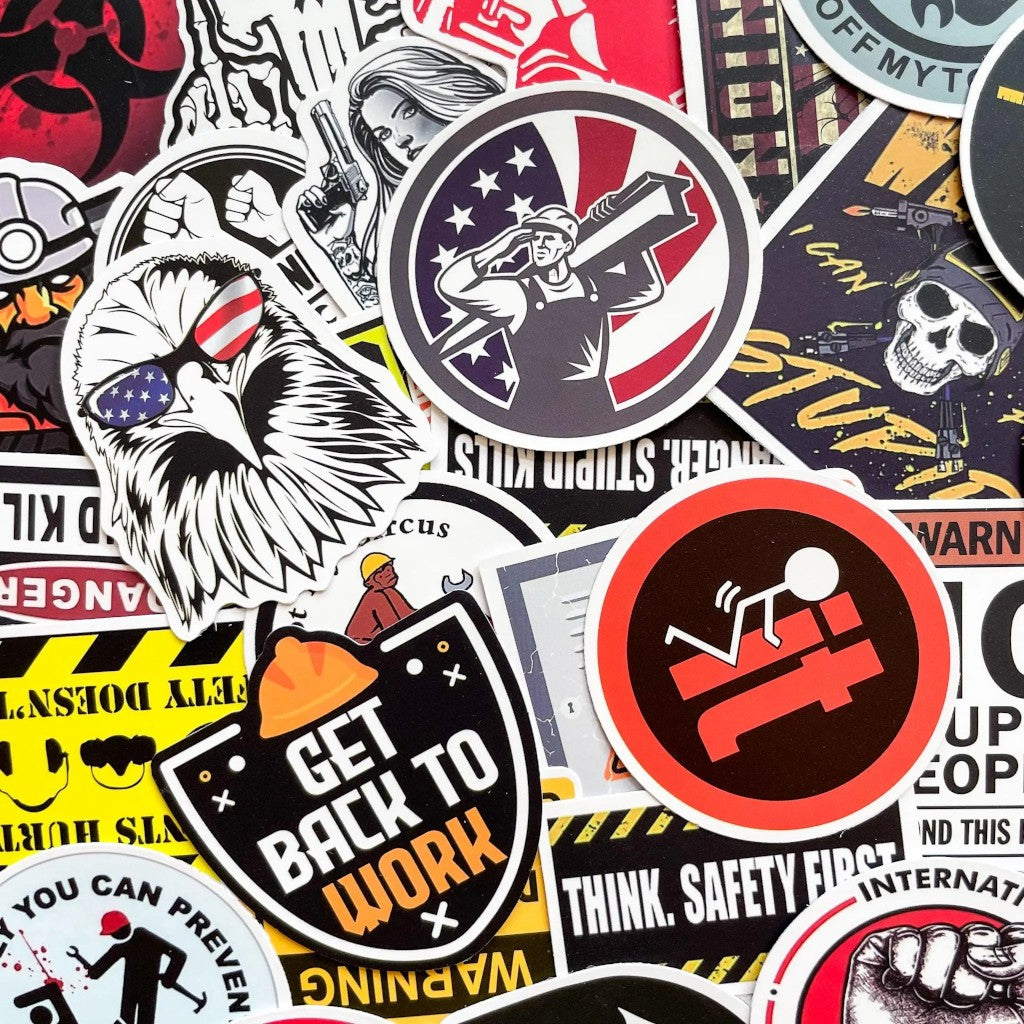 Industrial Spark | 50 Pcs Construction & Tools Sticker Pack