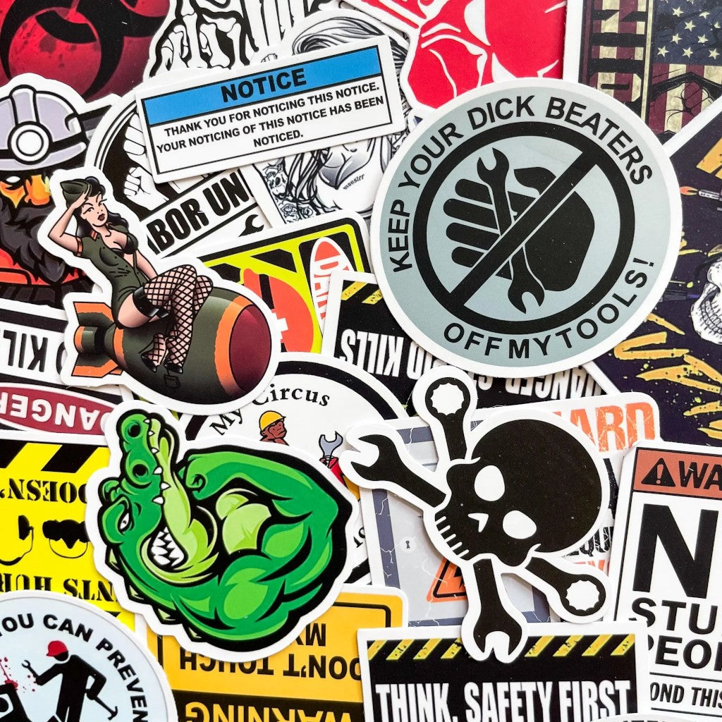 Industrial Spark | 50 Pcs Construction & Tools Sticker Pack