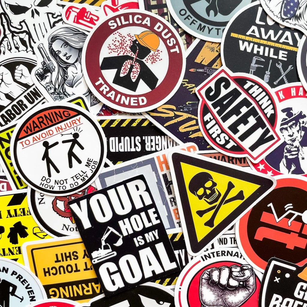 Industrial Spark | 50 Pcs Construction & Tools Sticker Pack